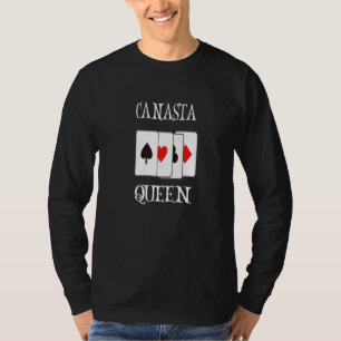 Canasta Queen Fun Card Playing Game Night Heart Cl T-Shirt