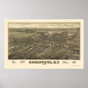 Canastota, NY Panoramic Map - 1885 Poster