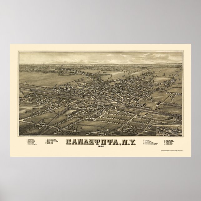Canastota, NY Panoramic Map - 1885 Poster (Front)
