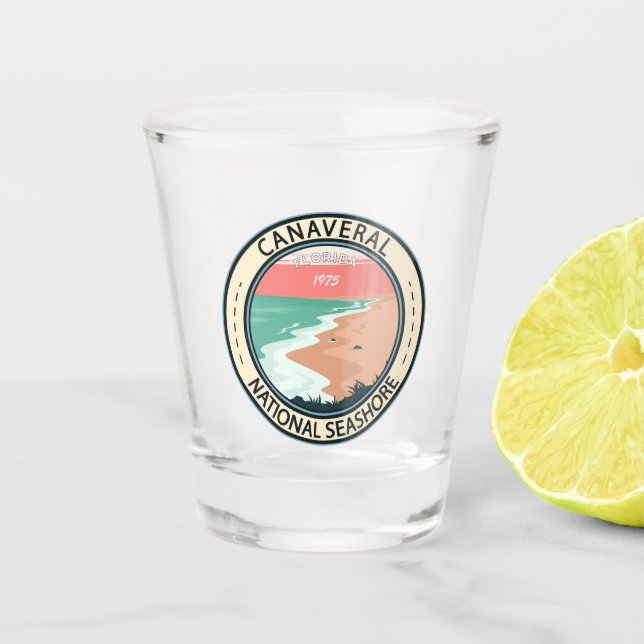 Canaveral National Seashore Florida Badge  Shot Glass (Front)