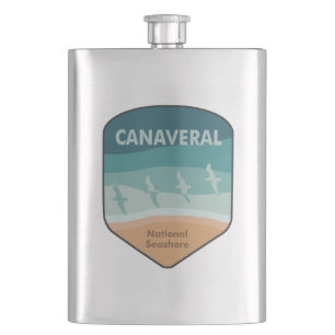 Canaveral National Seashore Florida Seagulls Hip Flask
