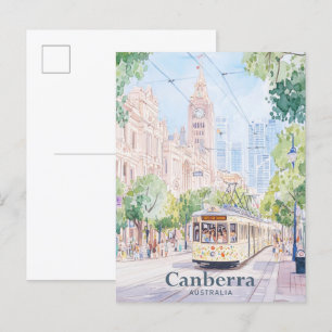 Canberra Australia Gouache Illustration Travel Postcard