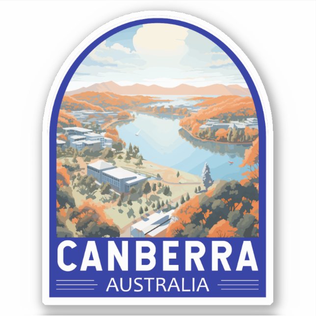 Canberra Australia Travel Art Vintage (Front)