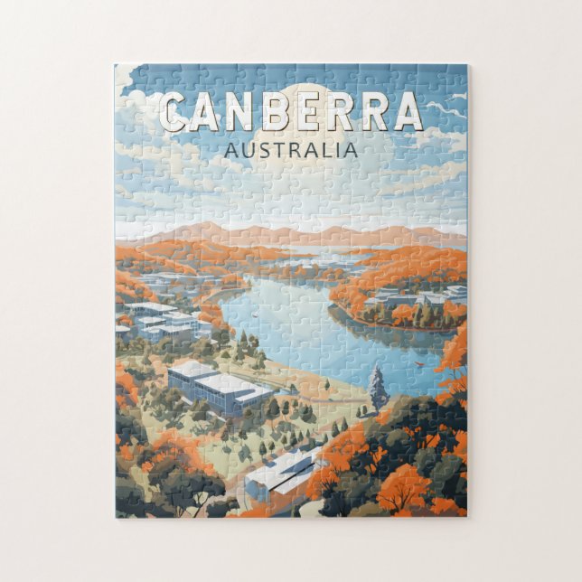 Canberra Australia Travel Art Vintage Jigsaw Puzzle (Vertical)