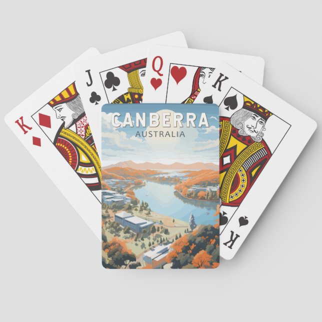 Canberra Australia Travel Art Vintage Playing Cards (Back)