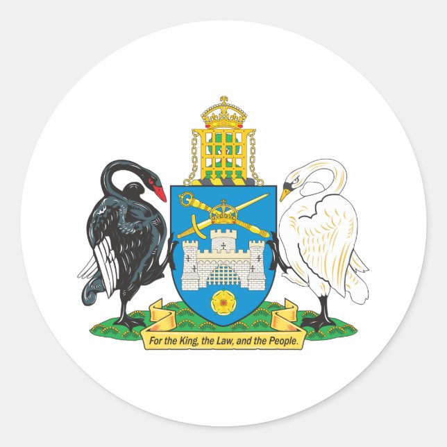 Canberra Coat Of Arms Classic Round Sticker (Front)