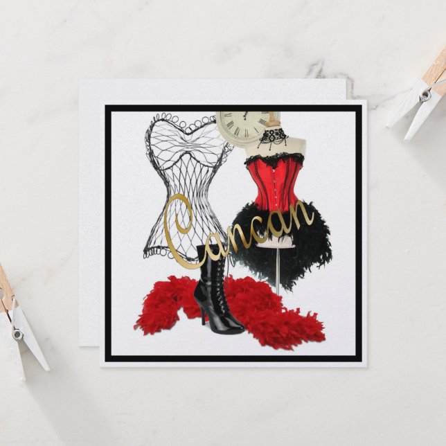 Cancan Costume 1 Invitation (Front/Back In Situ)