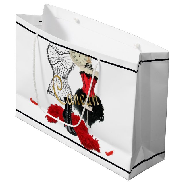 Cancan Costume 1 Large Gift Bag (Front Angled)