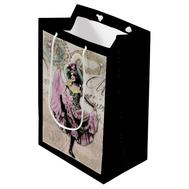 Cancan Dancer 3 Medium Gift Bag (Front Angled)