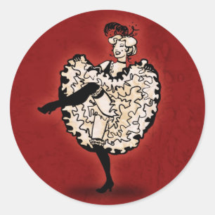 Cancan Dancer Classic Round Sticker