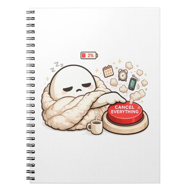 Cancel Everything 2% Battery  Notebook (Front)