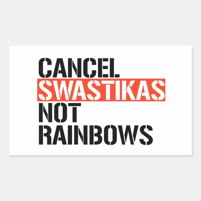 Cancel Fascist Not Rainbows Rectangular Sticker (Front)