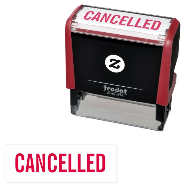 CANCELED Large Print Red Ink Self-inking Stamp (In Situ)