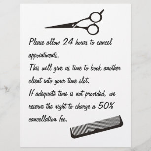 Cancellation policy custom letterhead