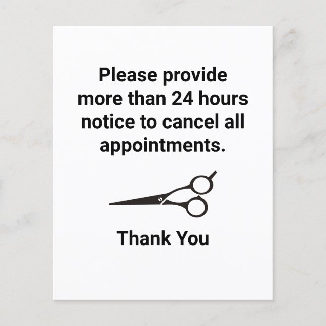 Cancellation policy flyer (Front)