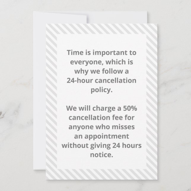 Cancellation policy invitation (Front)