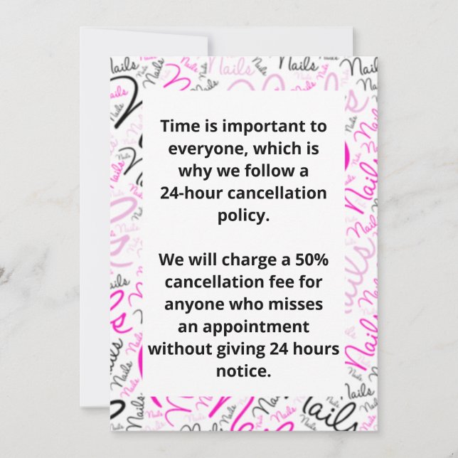 Cancellation policy invitation (Front)