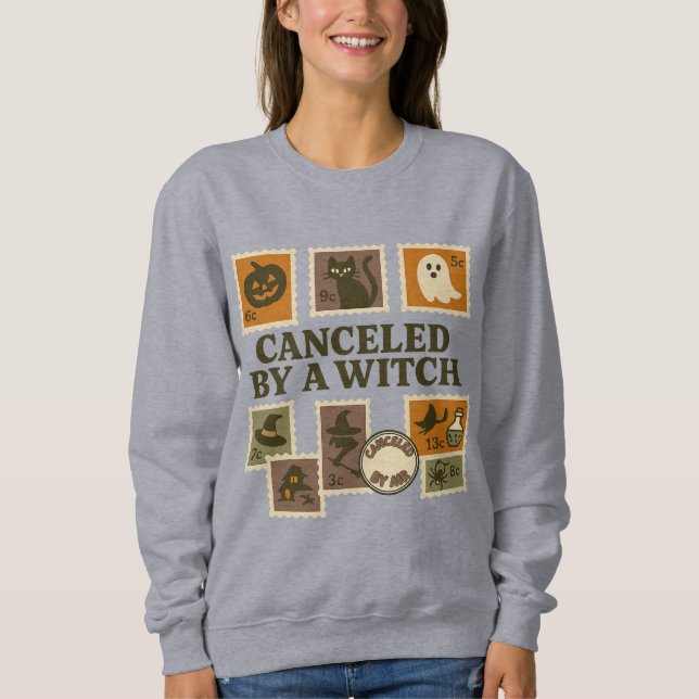 Cancelled by a Witch Halloween Stamp Shirt (Front)