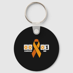 Cancer 0 me 1 orange ribbon leukaemia blood cancer key ring