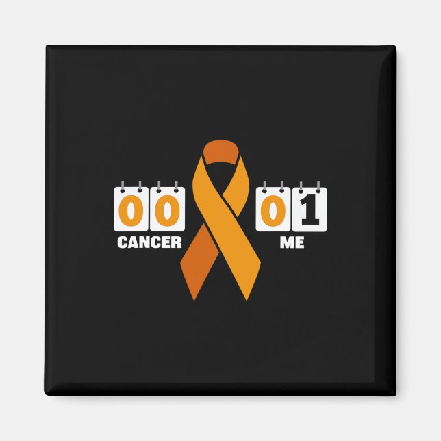 Cancer 0 me 1 orange ribbon leukaemia blood cancer magnet (Front)