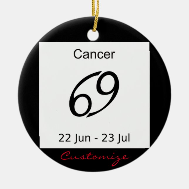 Cancer 69 Zodiac Sign Thunder_Cove Ceramic Tree Decoration (Front)