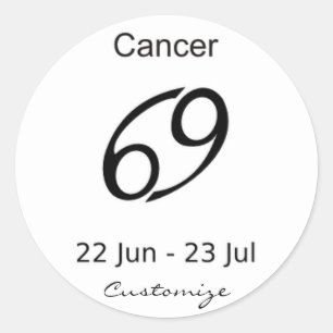 Cancer 69 Zodiac Sign Thunder_Cove Classic Round Sticker