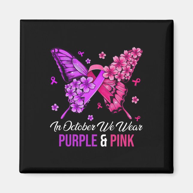 Cancer And Domestic Violence Awareness Butterfly 1 Magnet (Front)
