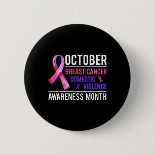 Cancer And Domestic Violence Awareness Month Famil 6 Cm Round Badge