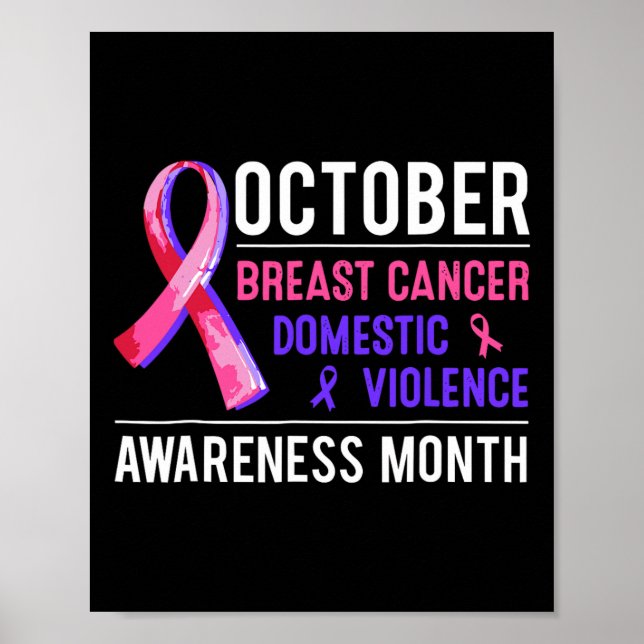 Cancer And Domestic Violence Awareness Month Famil Poster (Front)