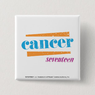 Cancer Aqua 15 Cm Square Badge
