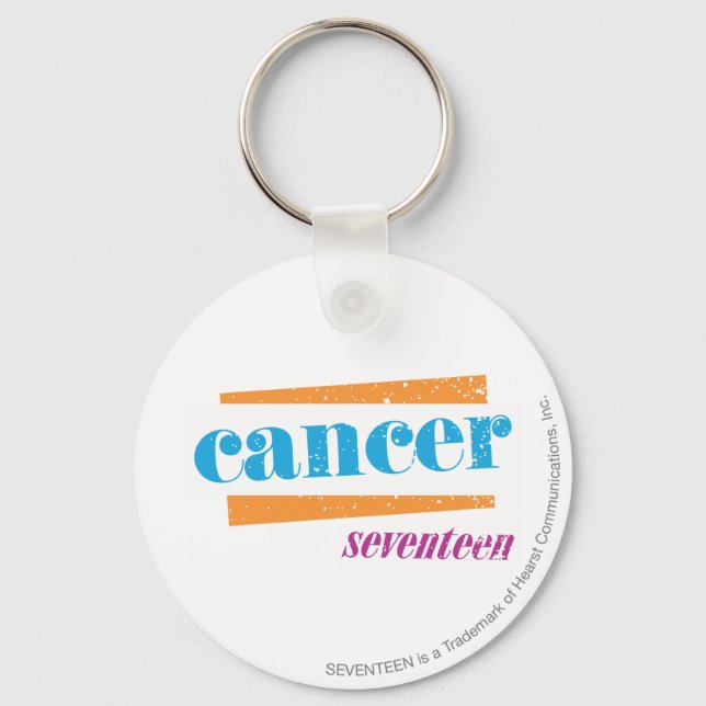 Cancer Aqua Key Ring (Front)