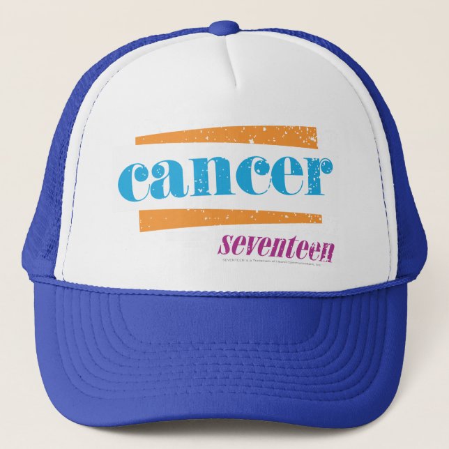 Cancer Aqua Trucker Hat (Front)
