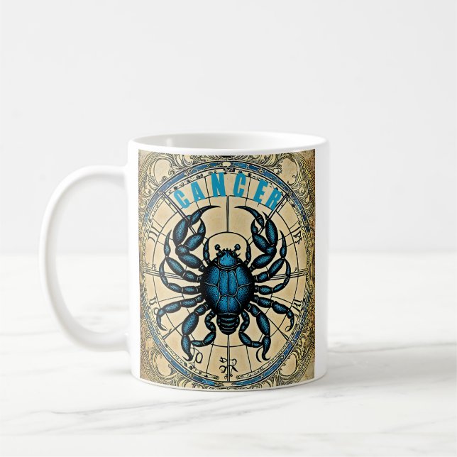 Cancer astrology sign coffee mug (Left)
