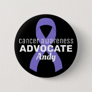 Cancer Awareness Advocate Ribbon Black Button