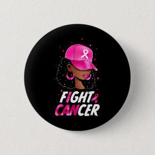 Cancer Awareness Black Women Warrior Pink Support  6 Cm Round Badge