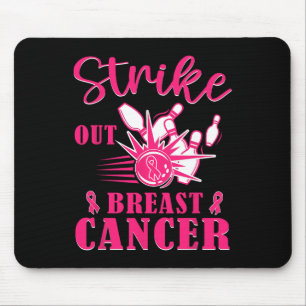 Cancer Awareness - Bowling Strike Out Pink Ribbon Mouse Pad