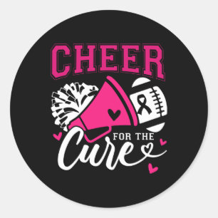 Cancer Awareness Cheer For The Cure  Classic Round Sticker