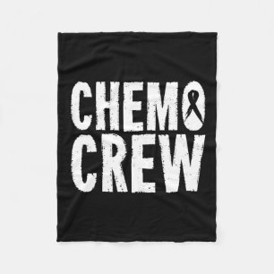 Cancer Awareness Chemo Crew Survivor Gift Fleece Blanket