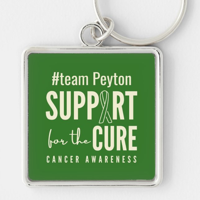 cancer awareness custom #team name Keychain (Front)