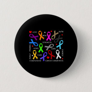 Cancer Awareness - Fight Cancer Ribbons  6 Cm Round Badge