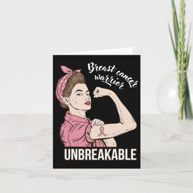 Cancer Awareness For Her Warrior Unbreakable Suppo Card (Front)