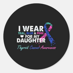 Cancer Awareness For My Daughter Costume Ribbon  Classic Round Sticker