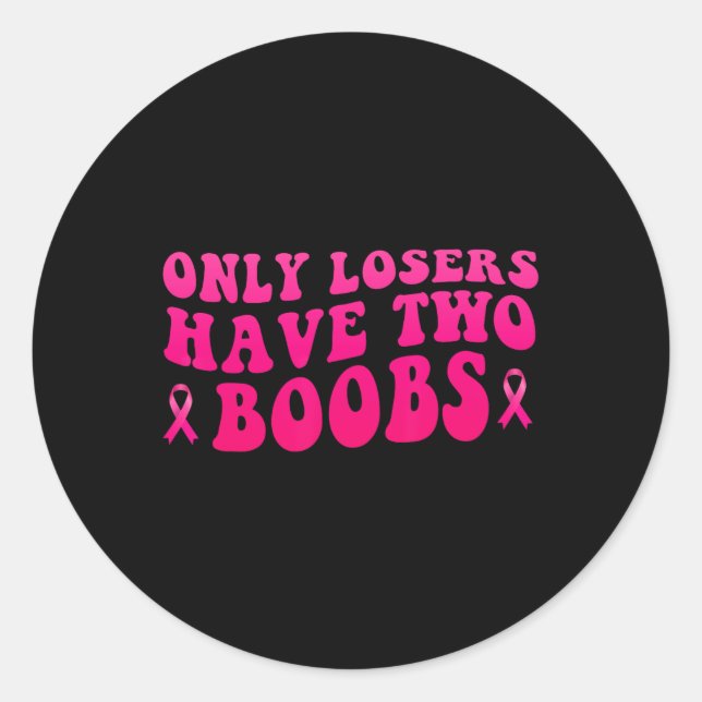 Cancer Awareness Funny Mastectomy  Classic Round Sticker (Front)