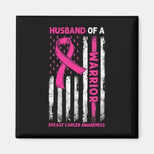 Cancer Awareness Husband Of A Warrior American Fla Magnet