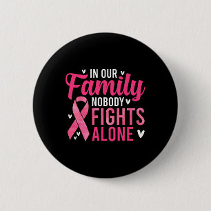 Cancer Awareness - In Our Family Nobody Fights Alo 6 Cm Round Badge