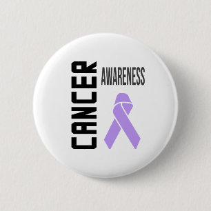Cancer Awareness Lavender (all cancer) Ribbon 6 Cm Round Badge