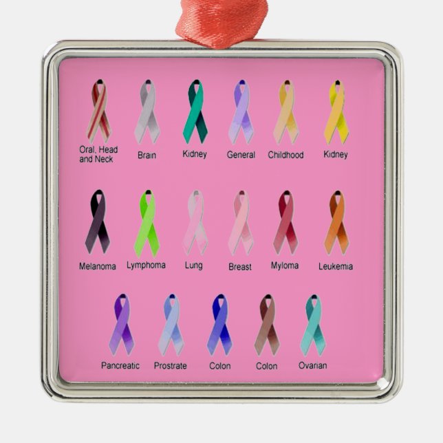 CANCER AWARENESS METAL TREE DECORATION (Front)