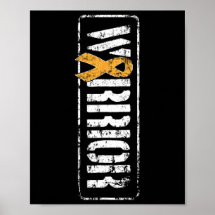 Cancer Awareness - Military Warrior Ribbon  Poster