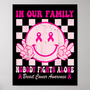 Cancer Awareness Month Groovy Pink Design For Wome Poster