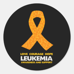 Cancer Awareness Orange Ribbon Classic Round Sticker